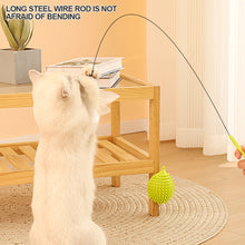 Load image into Gallery viewer, Cat Hedgehog Shpe Corner Brush with Teaser Wand Pet Massage Self Groomer Comb Brush Cat Rubs the Face with a Tickling Comb Cat Supplies
