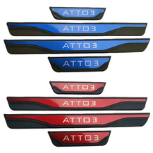 Load image into Gallery viewer, 4Pcs/Set Car Auto Door Sill Pedal Welcome Scuff Plate Cover Accessories Stainless Steel + ABS For BYD ATTO 3 YUAN Plus
