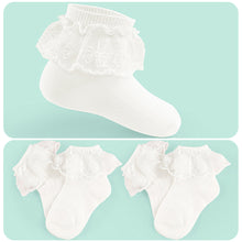 Load image into Gallery viewer, Children's Dance Lace Lace Socks Sweat-Absorbing Breathable Anti-Odor Cotton Socks Girls Ballet Latin Dance Socks

