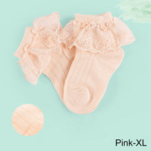 Load image into Gallery viewer, Children's Dance Lace Lace Socks Sweat-Absorbing Breathable Anti-Odor Cotton Socks Girls Ballet Latin Dance Socks
