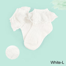 Load image into Gallery viewer, Children's Dance Lace Lace Socks Sweat-Absorbing Breathable Anti-Odor Cotton Socks Girls Ballet Latin Dance Socks
