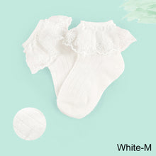 Load image into Gallery viewer, Children's Dance Lace Lace Socks Sweat-Absorbing Breathable Anti-Odor Cotton Socks Girls Ballet Latin Dance Socks
