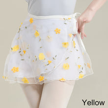 Load image into Gallery viewer, One-Piece Lace Up Dance Gauze Skirt Classical Dance Ballet Modern Dance Practice Skill Net Gauze Underdress Belt Three-Dimensional Embroidery
