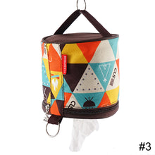 Load image into Gallery viewer, Outdoor Camping Foldable Ethnic Air Pumping Paper Box Car Household Roll Paper Tissue Box Hanging With Open Hole Paper Towel Small Cloth Bag
