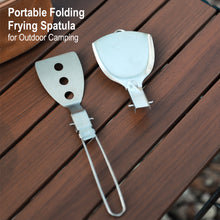 Load image into Gallery viewer, Outdoor Folding Frying Shovel Camping Gear Portable 304 Stainless Steel Spatula Picnic BBQ Mini Mountaineering Travel Dinnerware

