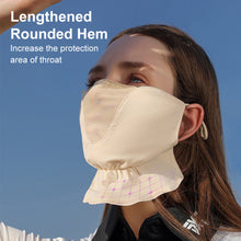 Load image into Gallery viewer, Summer UPF50+ Breathable Thin Chiffon Facial Throat Sunscreen Mask Outdoor Sports Cycling Driving UV Protection Ice Silk Mouth And Nose Mesh Face Mask With Adjustable Buckle
