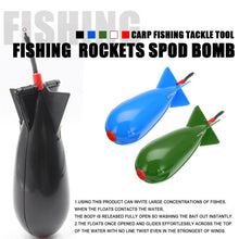 Load image into Gallery viewer, Torpedo Nesting Device Touch Water Immediately Open Bait Container Carp Fishing Bait Feeder Wild Fishing Sea Pole Long Throw Point 360 Rotating Nested Device Fishing Supplies
