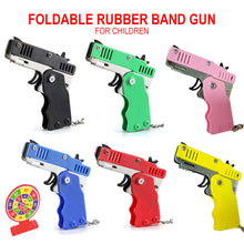 Load image into Gallery viewer, 1Piece M1 Rubber Band Gun Alloy Toy Children's Mini Foldable Toy Shooting Pistol With Keychain Outdoor Party Soft Bullet Gun
