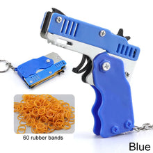 Load image into Gallery viewer, 1Piece M1 Rubber Band Gun Alloy Toy Children's Mini Foldable Toy Shooting Pistol With Keychain Outdoor Party Soft Bullet Gun
