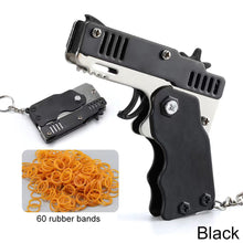 Load image into Gallery viewer, 1Piece M1 Rubber Band Gun Alloy Toy Children's Mini Foldable Toy Shooting Pistol With Keychain Outdoor Party Soft Bullet Gun
