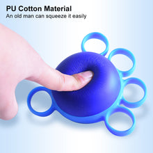 Load image into Gallery viewer, Elliptical Finger Grip Strength Ball With Finger Cover Hand Rehabilitation Training Treatment Therapy Instrument Finger Stretching Ball Arm Exercise Muscle Relaxation Fitness Equipment
