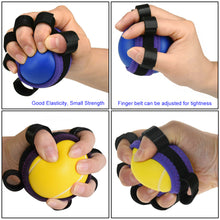 Load image into Gallery viewer, Elliptical Finger Grip Strength Ball With Finger Cover Hand Rehabilitation Training Treatment Therapy Instrument Finger Stretching Ball Arm Exercise Muscle Relaxation Fitness Equipment
