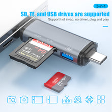 Load image into Gallery viewer, 3-in-1 Multi-function Card Reader Typec Android Phone Otg Card Reader Sd/tf Memory Card 3.0 U Disk
