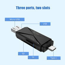 Load image into Gallery viewer, Micro Usb Otg Mobile Phone Card Reader For Android Sd/tf Card Multi-function Three-in-one Card Reader Type-c
