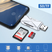 Load image into Gallery viewer, Micro Usb Otg Mobile Phone Card Reader For Android Sd/tf Card Multi-function Three-in-one Card Reader Type-c
