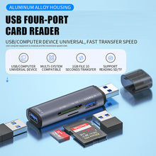 Load image into Gallery viewer, Usb3.0 Expander Sd/tf Memory Card Reader 2-port Usb Hub Five-in-one Converter
