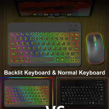 Load image into Gallery viewer, RGB BT Keyboard Rechargeable Wireless Blue-tooth Keyboard Backlight Keyboard
