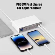 Load image into Gallery viewer, 140W LED Multi PD Charger 6 USB C Quick Charge 20W 30W TYPE-C Charging Station For iPhone 13 12 Samsung Xiaomi HUAWEI

