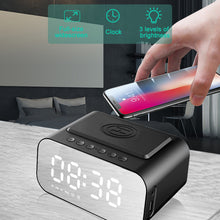 Load image into Gallery viewer, BT510 Wireless Bluetooth Speaker Charging 5W With LED Clock Alarm Function FM Radio Speaker
